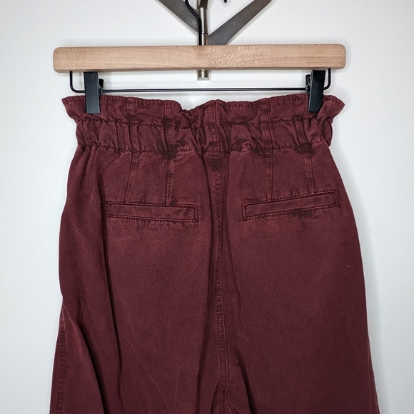 Free People Margate Pleated Paper bag Trouser in Wine | Size xs - Picture 6 of 7